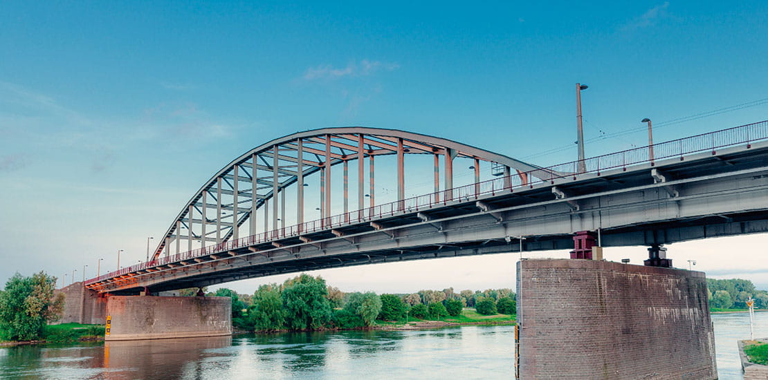 John Frost Bridge over the Lower Rhine, Arnhem, Netherlands
